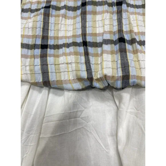 Anthropologie Midi Dress Women Peregrine Blue Plaid Preppy Vacay Boho Size L NWT - Picture 10 of 12